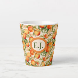 Monogram zomerse perziken latte mok