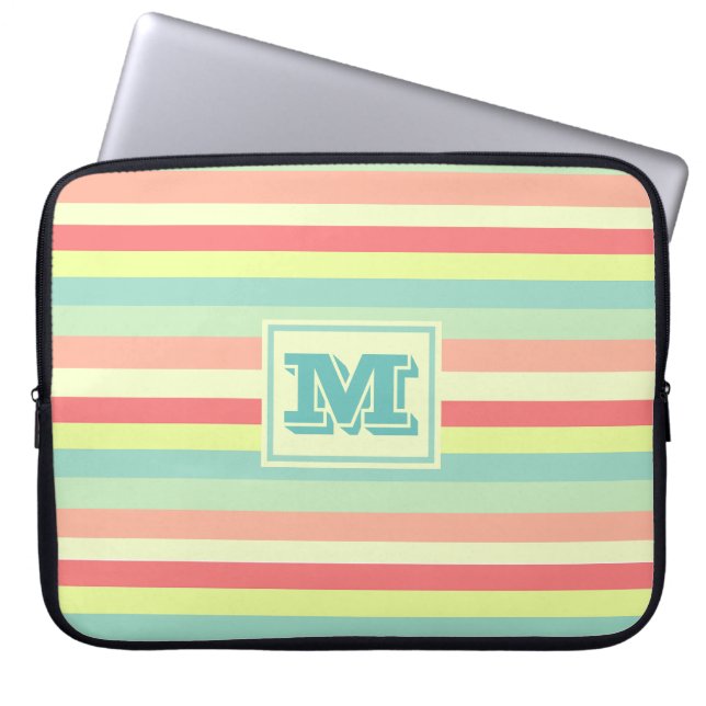 Monogram zomerstapes laptop sleeve (Voorkant)
