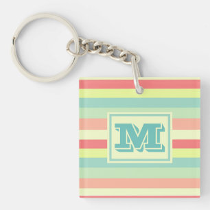 Monogram zomerstapes sleutelhanger