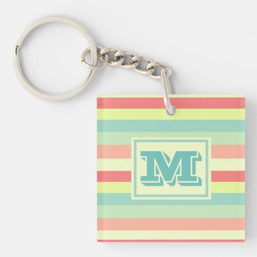 Monogram zomerstapes sleutelhanger (Voorkant)