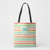 Monogram zomerstapes tote bag (Voorkant)