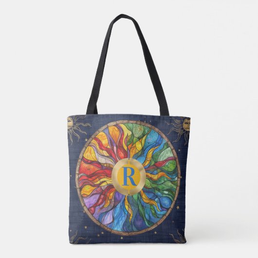 Monogram zon hemels tote bag (Achterkant)
