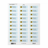 Monogram Zonnebloem Adresetiketten Etiket (Full Sheet)