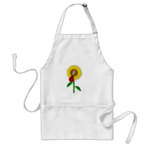 Monogram Zonnebloem en Lieveheersbeestje Standaard Schort