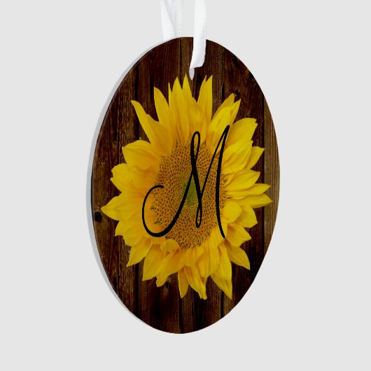 Monogram Zonnebloem  Land Bloem Ornament (voorkant)