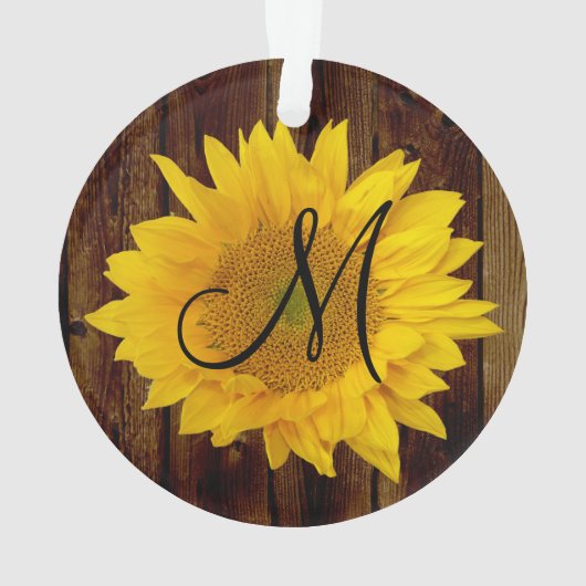 Monogram Zonnebloem  Land Bloem Ornament (achterkant)