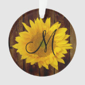Monogram Zonnebloem  Land Bloem Ornament (voorkant)