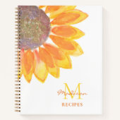 Monogram Zonnebloem Recept Notitieboek (Voorkant)