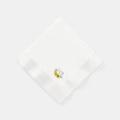 Monogram zonnebloem waterverf geel servet (Hoek)