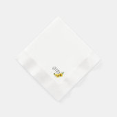 Monogram zonnebloem waterverf geel servet (Hoek)