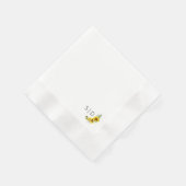 Monogram zonnebloem waterverf geel servet (Hoek)