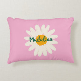 Monogram zonnebloem zoete roze girly accent kussen