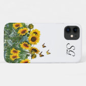 Monogram Zonnebloemen en Vlinders Bloemig  Case-Mate iPhone Case (Achterkant (horizontaal))