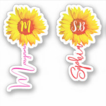 (Monogram Zonnebloemen voor Meisjes) Handgeschreve
