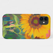 Monogram zonnebloemkunstwerk Case-Mate iPhone case (Achterkant (horizontaal))