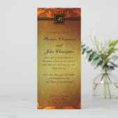 Monogram zonnesodig Hues Fall Weddenschap Kaart (Staand voorkant)