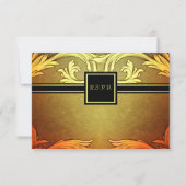 Monogram zonnesodig Hues Fall Weddenschap RSVP Kaartje (Achterkant)