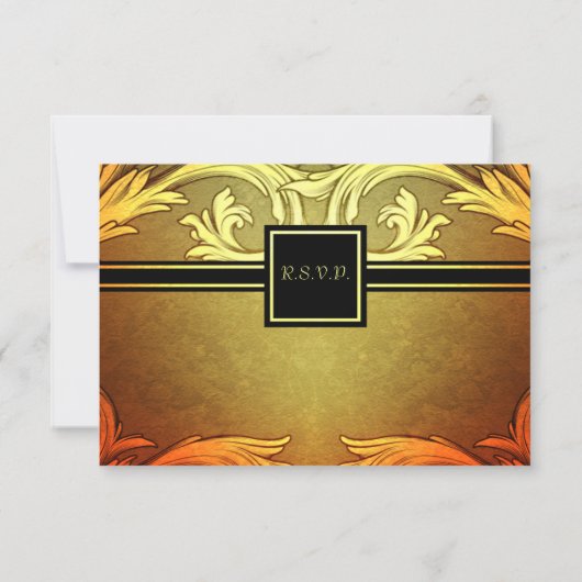 Monogram zonnesodig Hues Fall Weddenschap RSVP Kaartje (Achterkant)