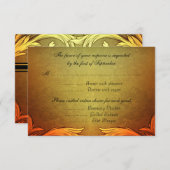 Monogram zonnesodig Hues Fall Weddenschap RSVP Kaartje (Voorkant / Achterkant)