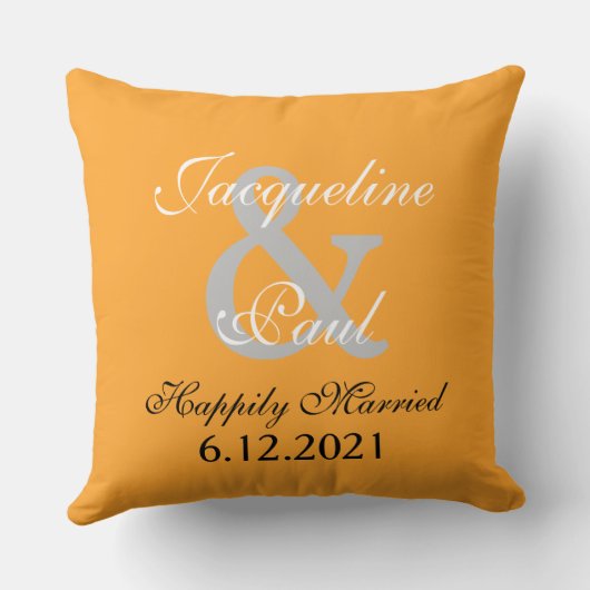 Monogram Zonsondergang Hart Cantaloupe Kussen (Achterkant)