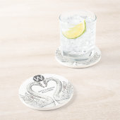 Monogram Zwanenzandsteen Onderzetter (Zijkant)