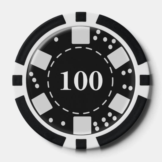 Monogram zwart 100 poker chips (Voorkant)