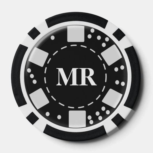 Monogram zwart 100 poker chips (Achterkant)