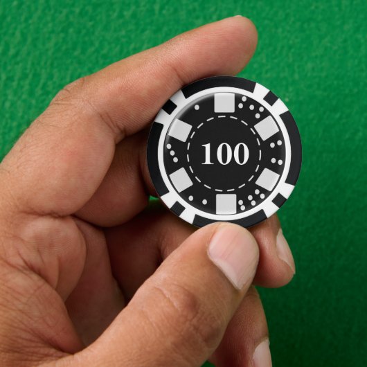 Monogram zwart 100 poker chips (Hand)