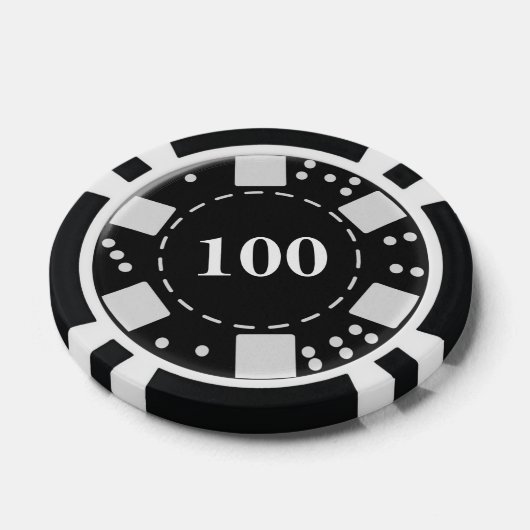Monogram zwart 100 poker chips (Enkel)