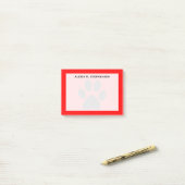 Monogram Zwart Animal Paw Print Rood Post-it® Notes (Op bureau)
