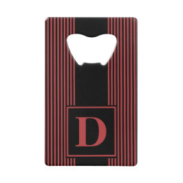 Monogram zwart/Aurora rood pinstripe Creditkaart Flessenopener