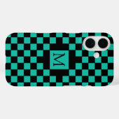 Monogram zwart-Blauwgroen controlebord Case-Mate iPhone Case (Achterkant (horizontaal))
