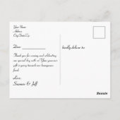 Monogram Zwart Bruid Bruidegom Datum Trouw Dank je Briefkaart (Achterkant)