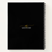 Monogram zwart bruin persoonlijk notitieboek (Achterkant)