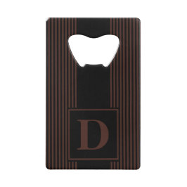 Monogram zwart/bruin pinstripe creditkaart flessenopener