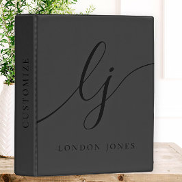 Monogram Zwart Calligrafie Eenvoudig Script Initia