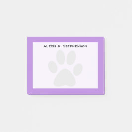 Monogram Zwart Dierenpootafdruk Lavendel Paars Post-it® Notes
