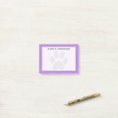 Monogram Zwart Dierenpootafdruk Lavendel Paars Post-it® Notes (Op bureau)