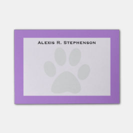 Monogram Zwart Dierenpootafdruk Lavendel Paars Post-it® Notes