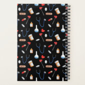 Monogram zwart Doctor Nurse Equipment Pattern Planner (Achterkant)