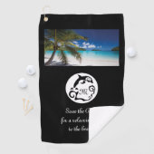Monogram zwart Dolphin Silhouette Golfhanddoek (Insitu)
