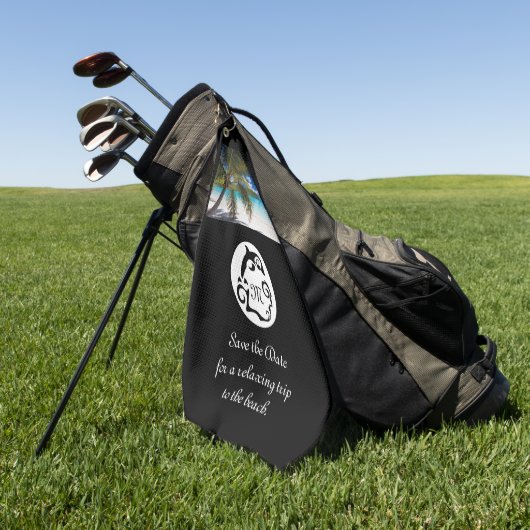 Monogram zwart Dolphin Silhouette Golfhanddoek (Groen)