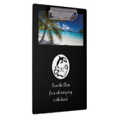 Monogram zwart Dolphin Silhouette Klembord (Rechts)