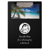 Monogram zwart Dolphin Silhouette Klembord (Voorkant)