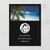 Monogram zwart Dolphin Silhouette Uitnodiging Briefkaart (Voorkant)