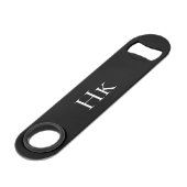 Monogram zwart eenvoudig modern elegant monogram- speed flessenopener (Voorkant Gekanteld)