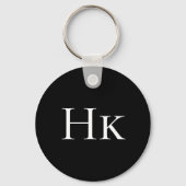 Monogram Zwart Elegant Klassiek Monogram Initiaal Sleutelhanger (Voorkant)
