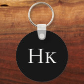 Monogram Zwart Elegant Klassiek Monogram Initiaal Sleutelhanger (Voorkant)