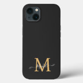 Monogram zwart | Elegant minimalistisch Case-Mate iPhone Case (Achterkant)