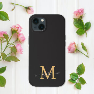 Monogram zwart Elegant minimalistisch Case-Mate iPhone Case